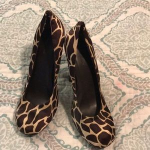 Giraffe print high heels